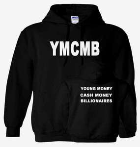 YMCMB HOODIE YOUNG MONEY LIL WEEZY Wayne HIP HOP White Logo Hooded 