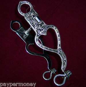  SILVER WESTERN SHOW CURB SNAFFLE BIT MOUTHPIECE  NICE WOW