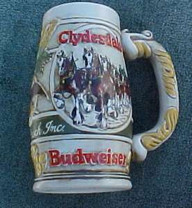 BUDWEISER 1983 Clydesdales Collector Beer Stein Mug Exc  