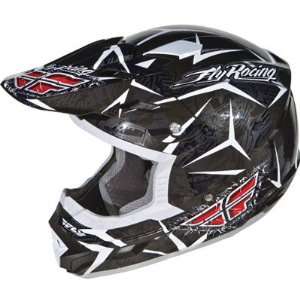  Fly Racing Trophy 2 Motocross Youth Helmet Black/White YS 