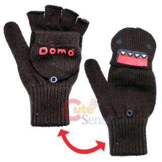 Domo Kun Knitted Fingerless Glove w/Mitten Top (One Size )  Licensed 
