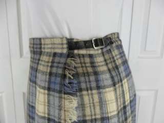 Laird Portch of Scotland WOOL Wrap Around Plaid Skirt Size S 6 23 