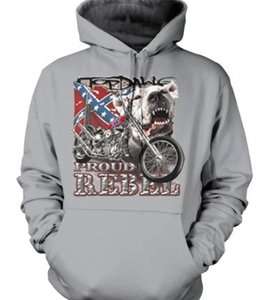 Proud Rebel Sweatshirt Hoodie Pitt Bull Chopper Confederate Flag Hoody 
