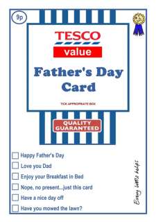 Funny Personalised Fathers Day Tesco Value Card A5 17th JUNE Fathers 
