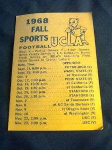 1968 UCLA Fall Sports Schedule  