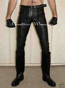 leather jeans trousers pants German Builders style  
