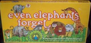 EVEN ELEPHANTS FORGET RARE PARKER BROTHERS GAME   NO LONGER AVAILABLE 