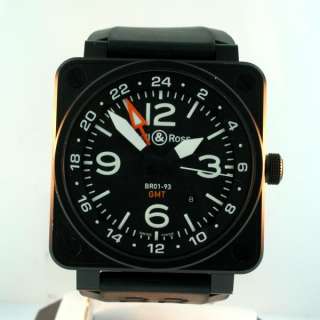 Bell & Ross BR01 93 GMT $5,000.00 Dual Time 46mm Stainless Steel PVD 