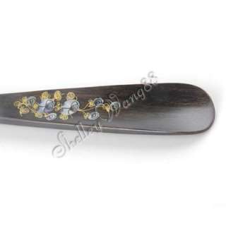 21 1/2 Wooden Shoe Horn 55cm Long Reach Handle Black  