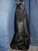 BFS05~Black Faux Leather Front Zip Pocket Two Compartment Shoulder Bag 
