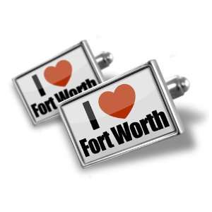 Cufflinks I Love Fort Worth region Texas, United States   Hand Made 
