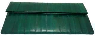 Genuine Eel skin Leather CLUTCH Handbag Wallet Purse 12 Colors Dark 
