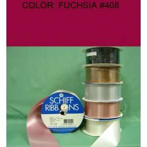   10yds SINGLE FACE SATIN RIBBON Fuchsia #408 1/4~USA 