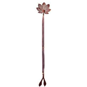  Real Leaf Full Moon Maple with Seed Leaf Bookmark, Copper 