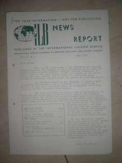 Anti Communist Soviet June 1957 ILB News Report No 1  