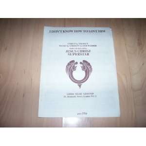   How to Love Him (Sheet Music) Tim Rice / Andrew Lloyd Webber Books