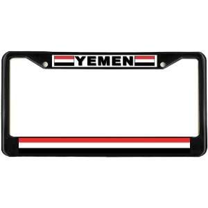 Yemen Yemeni Flag Black License Plate Frame Metal Holder 