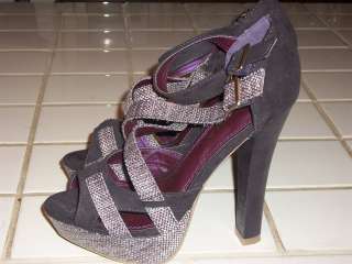   Liliana 5 1/2 purple Strappy heels with 1 1/2 platform that buckle