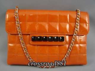   Chanel Orange Patent Leather Hand Piano Bag Beautiful Condition  