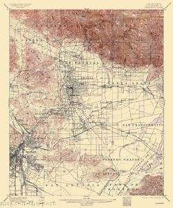 USGS TOPO MAP PASADENA QUAD CALIFORNIA (CA) 1900 MOTP  