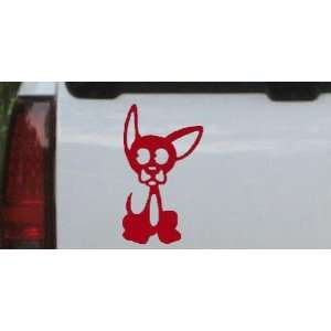 Chihuahua Dog Animals Car Window Wall Laptop Decal Sticker    Red 38in 