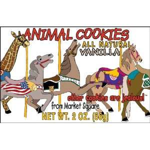 Market Square Food Company Carousel Animal Cookies, Vanilla, 2 Ounce