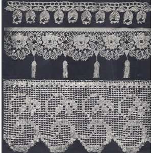 Vintage Crochet Pattern to make   3 Antique Fancy Wide Edgings, Flower 