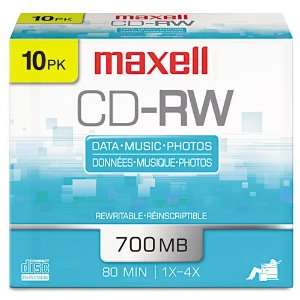 Maxell Products   Maxell   CD RW Discs, 700MB/80min, 4x 