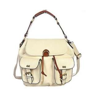 PU Leather School Leisure Fashion Shoulder Tote Bag Handbag Beige #10 