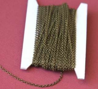 100 ft of Antiqued Brass round cable chain 2X1.5mm