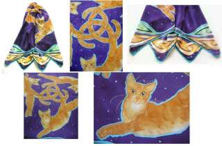 CELTIC KNOT CATS SCARF COLTRAIN HAND PAINTED ORIGINAL  