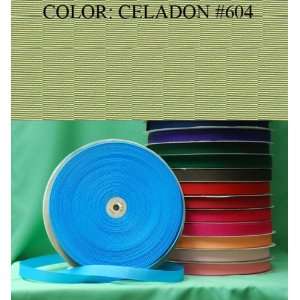  50yards SOLID POLYESTER GROSGRAIN RIBBON Celadon #604 3 