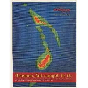  1996 Monsoon Car Audio Weather Radar Music Note Print Ad 