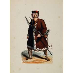  1845 Print Costume Yakut Sakha Man Hunter Spear Siberia 
