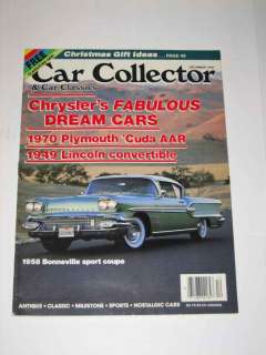 Car Collector Magazine Dec 1990 1958 Bonneville Coupe  