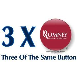 Mitt Romney Republican Tea Party President 2012 3 Political Button 