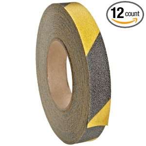  , 60 Grit, Yellow and Black Stripes, 1 Inch by 60 Foot Roll, 12 Pack