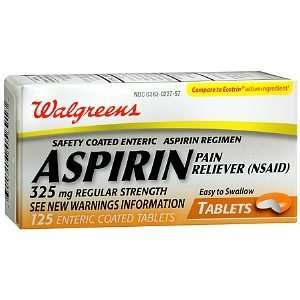  Regular Strength Aspirin 325 mg Enteric Coated Tablets, 125 