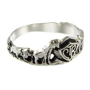  Noahs Ark Antiqued CTR Ring   Sterling Silver Jewelry