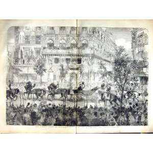 1855 QUEEN VISIT PARIS BOULEVARDS ITALIENS PALACE CLOUD 