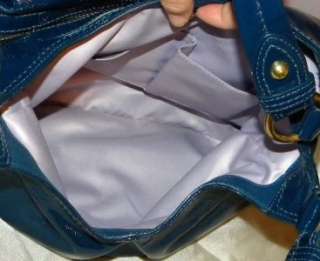   MADISON COBALT BLUE PATENT LEATHER Hobo Shoulder Bag 13900 EUC Auth
