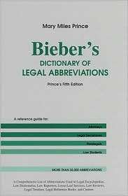 Biebers Dictionary of Legal Abbreviations, (1575884089), Mary M 