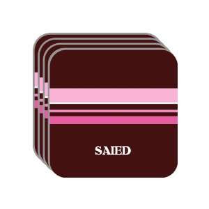 Personal Name Gift   SAIED Set of 4 Mini Mousepad Coasters (pink 