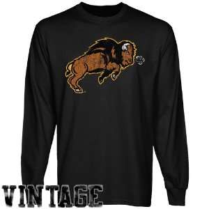   Black Distressed Logo Vintage Long Sleeve T shirt