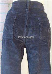 New Faded Glory Womens Black 5 Pocket Corduroy Pants 16A 98% Cotton 