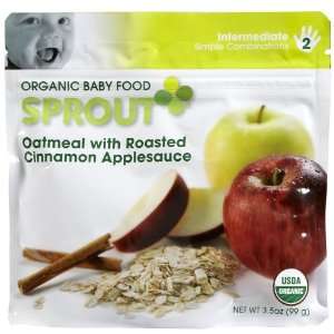 Sprout Organic Stage 2 Oatmeal with Roasted Cinnamon Applesauce   3.5 