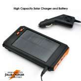 High Capacity Solar Charger and Battery w/ Flashlight (11200mAh)