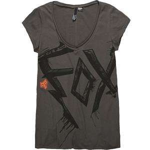   Womens Taser Trapeze V Neck T Shirt   X Small/Carbon Automotive