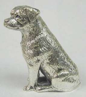 New Sterling Silver Rottweiler Dog Miniature Figurine  