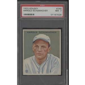  1933 Goudey 240 Harold Schumacher PSA NM 7 Sports 